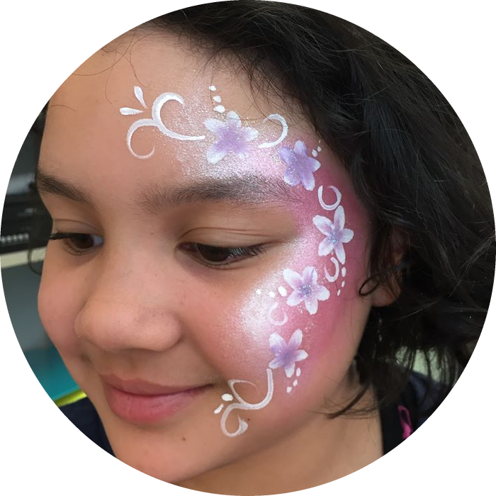 Flowers Face Paint Circle 700x700 Flowers Face Painting