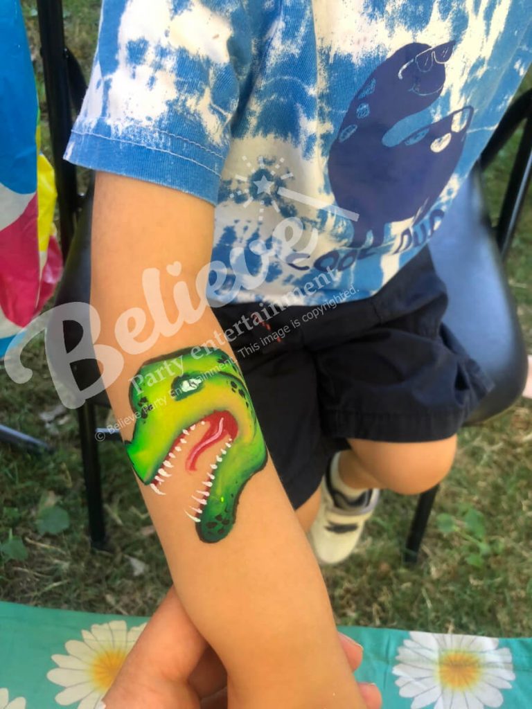 Dinosaur Face Paint for Kids Birthdays and Events