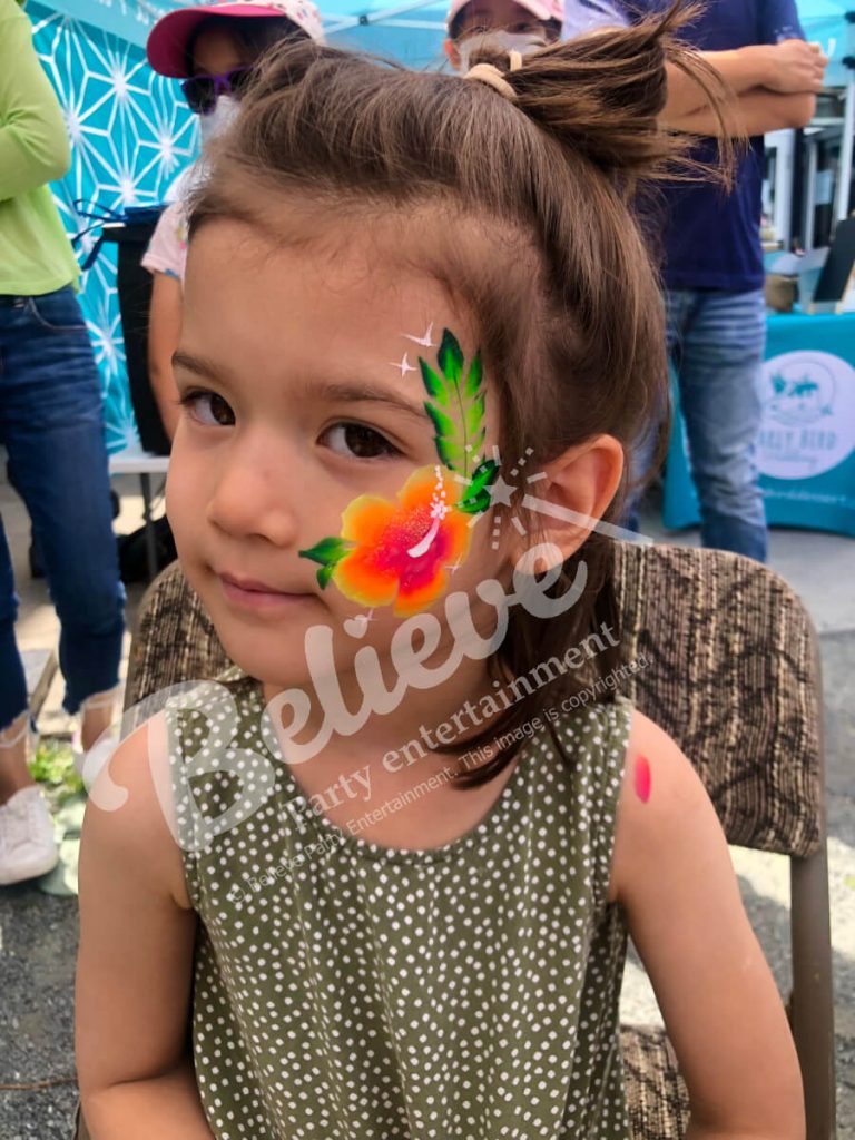 Flower Face Paint for Birthdays and Events