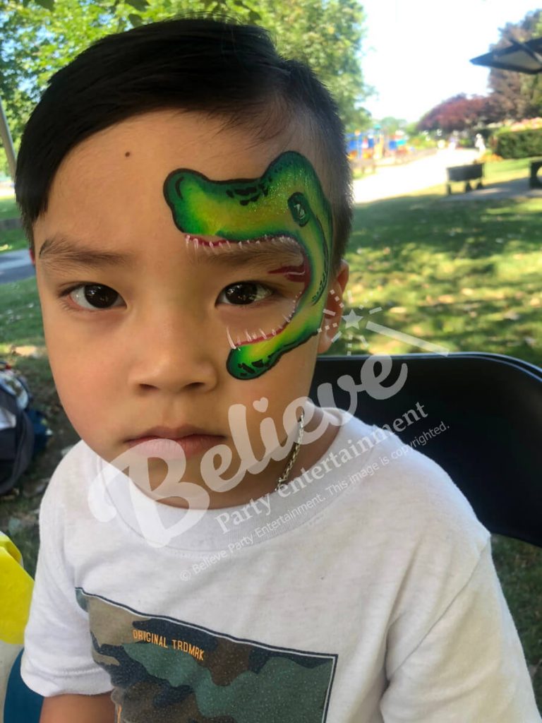 Face Painting Dinosaur Cheek Art