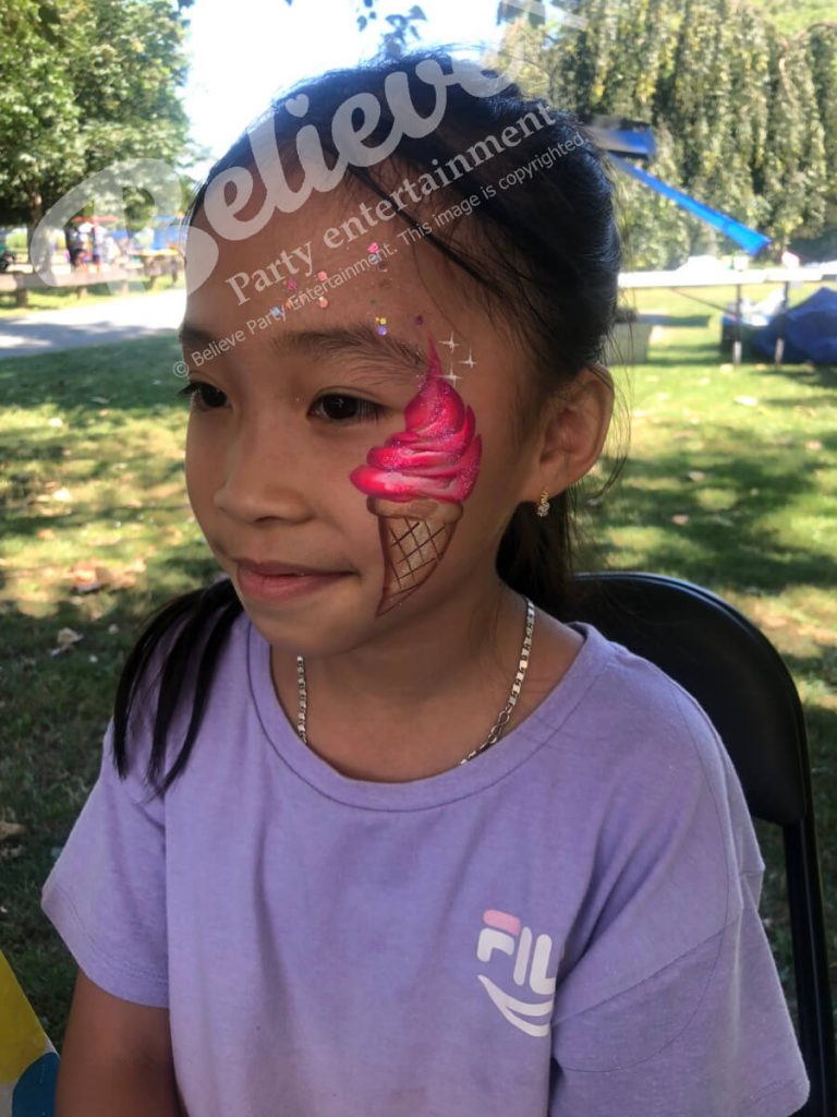 Ice Cream Face Painting Cheek Art Ice Cream Face Painting Cheek Art