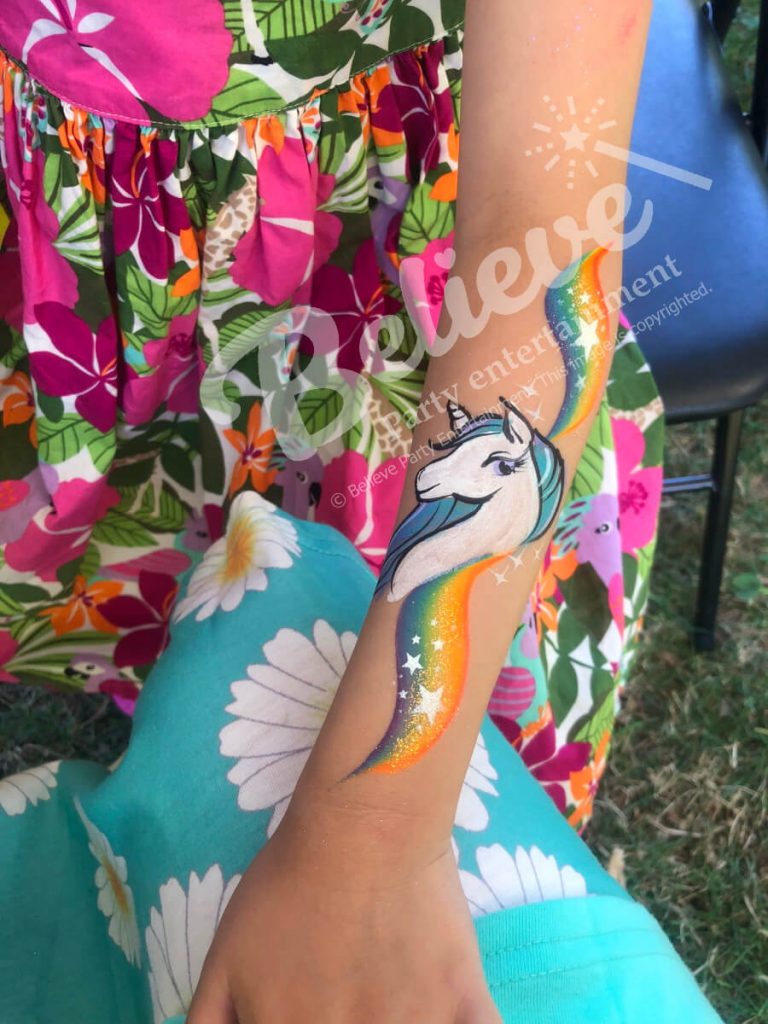 Unicorn Fairy Rainbow Arm Painting Unicorn Fairy Rainbow Arm Painting