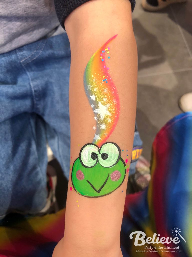 Keroppi arm and face painting for kids
