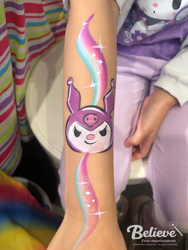 Kuromi arm and face painting