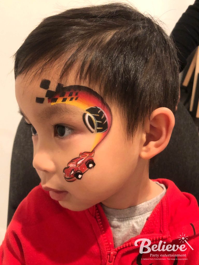 Race car kids face paint
