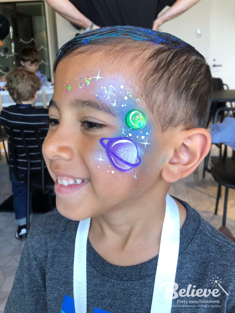 Space Planets Face Painting Design for Kids