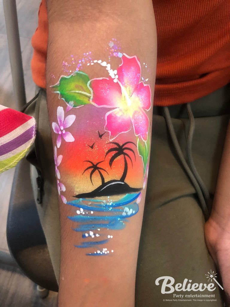 Sunset face painting design